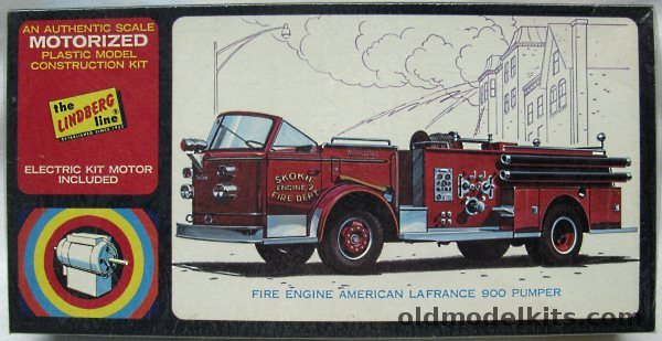 Lindberg 1/32 Motorized American Lafrance 900 Pumper Fire Truck, 6101M-150 plastic model kit